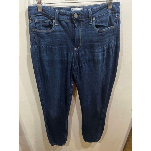 Paige Jeans Womens 30 Verdugo Ankle Blue Mid Rise Dark Wash Denim Minimalist - Picture 1 of 8